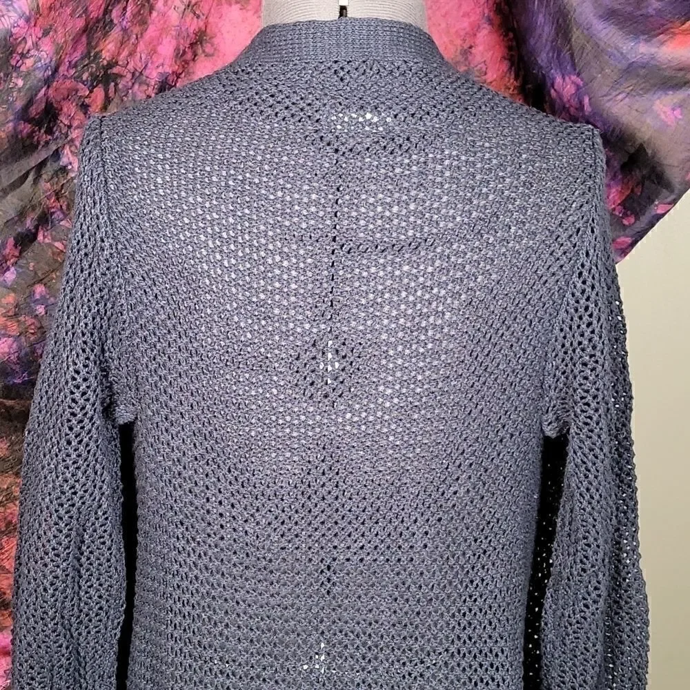 Eddie Bauer Crochet Open Cardigan Sz S